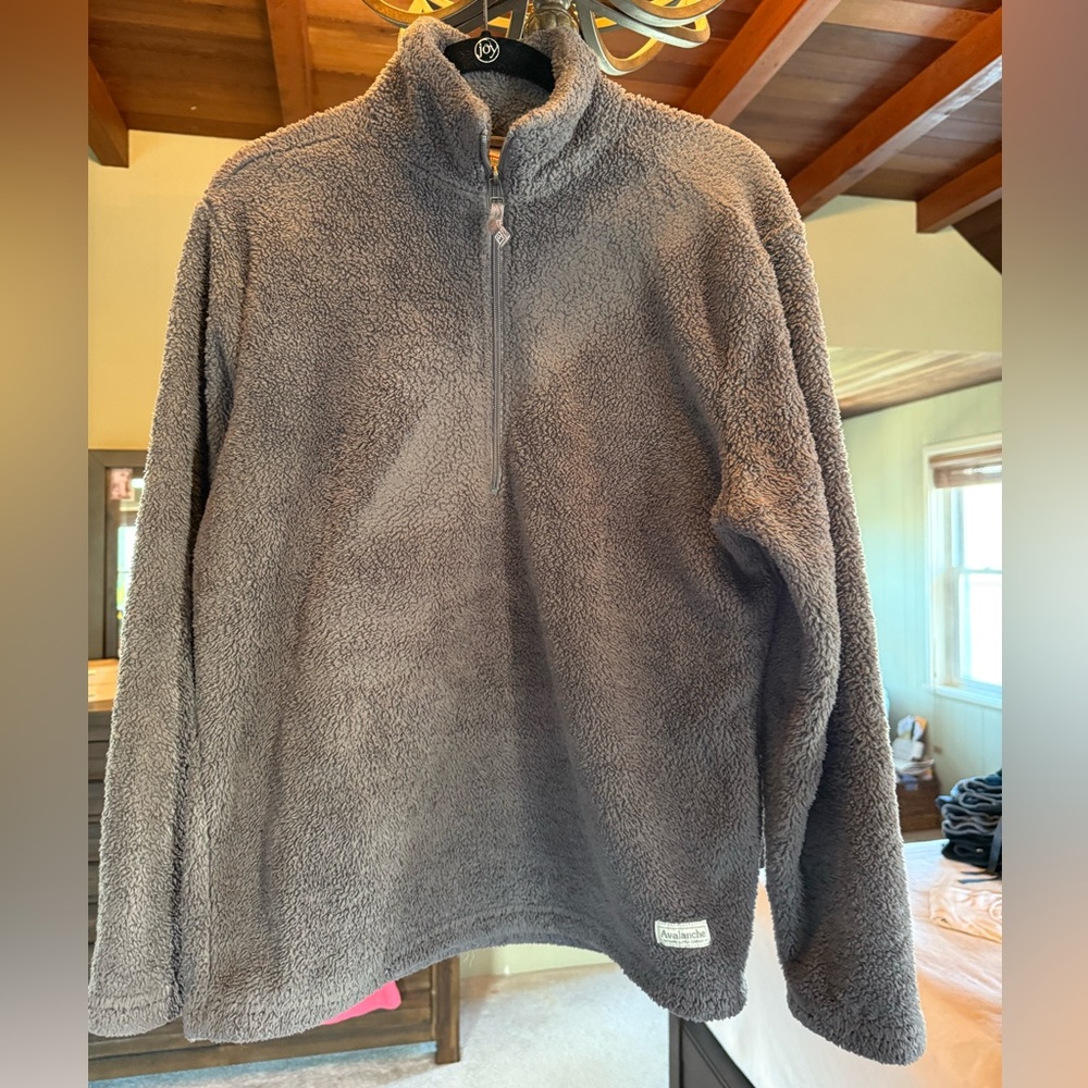 Avalanche Gray Men's Zip Up Fleece Sweater
